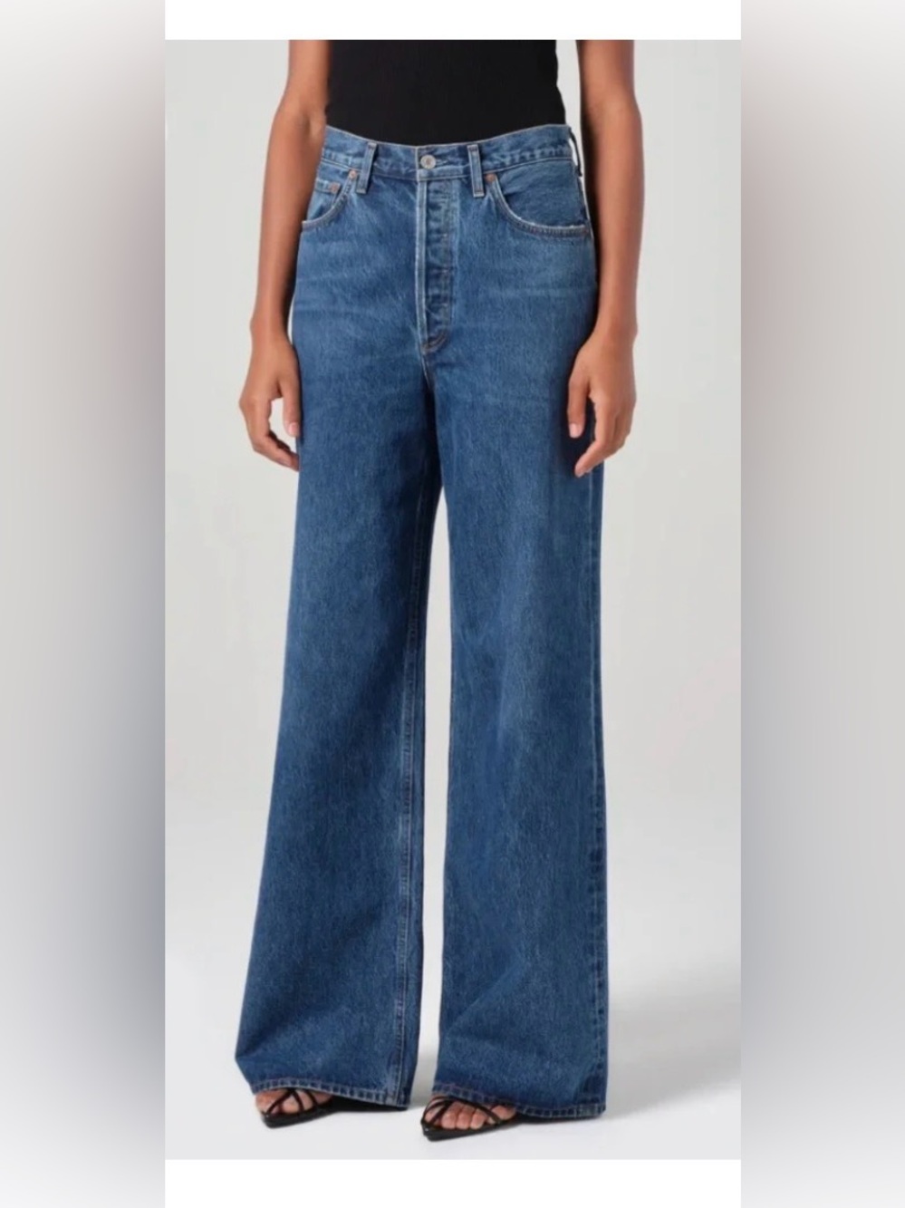 Agolde Dame Wide Leg Relaxed Jeans 33 $258